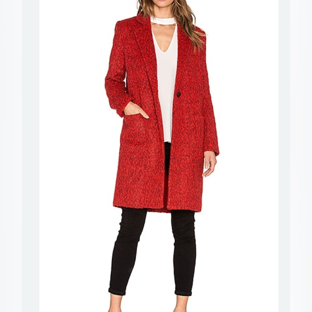 NWOT Zac Posen Red Textured Blazer Coat